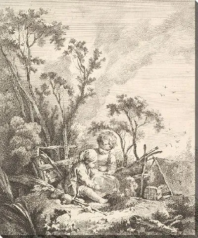 Картина Дети ловят птиц