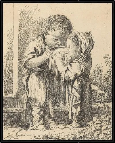 Картина Маленькие, пьющие молоко