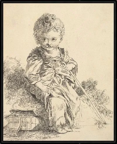 Картина Ребенок, сидящий на коме земли