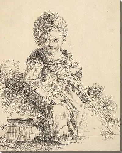 Картина Ребенок, сидящий на коме земли