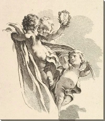 Картина Три любви, одна из которых держит корону, из Четвертой книги детских групп.