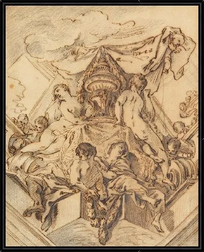 Картина Проект углового мотива расписного потолка