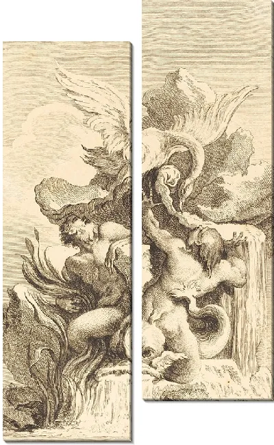 Картина Два тритона и лебедь