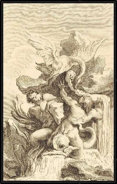 Картина Два тритона и лебедь