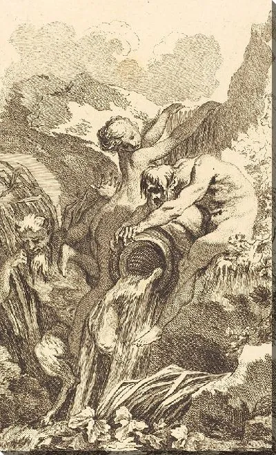 Картина Сатир, нимфа и речной бог