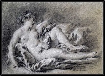 Картина Лежащая обнаженная женщина