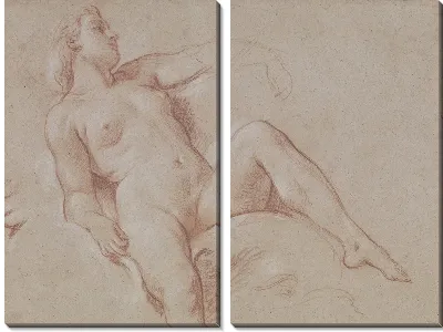 Картина Обнаженная женщина на дельфине