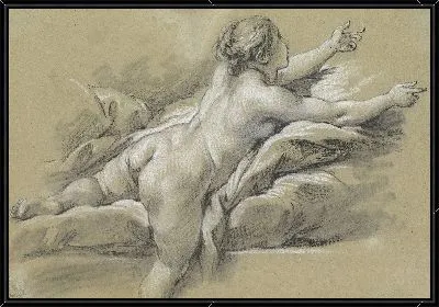 Картина Обнаженная женщина, тянущаяся вправо