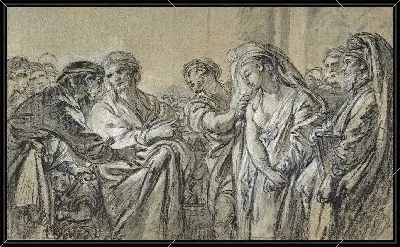 Картина Христос и женщина, взятая в прелюбодеянии