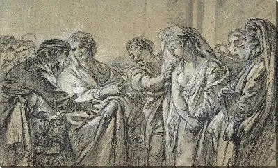 Картина Христос и женщина, взятая в прелюбодеянии