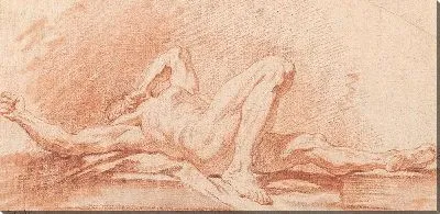 Картина Исследование лежачего обнаженного мужчины