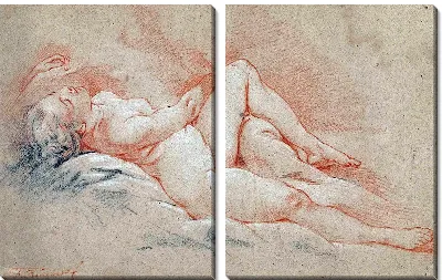 Картина Лежащая обнаженная женщина