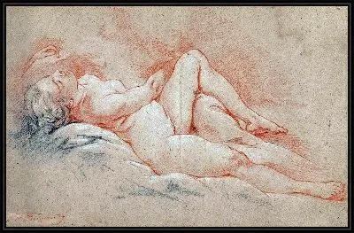 Картина Лежащая обнаженная женщина