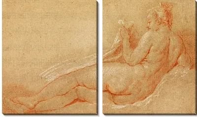 Картина Этюд для лежащей обнаженной натуры