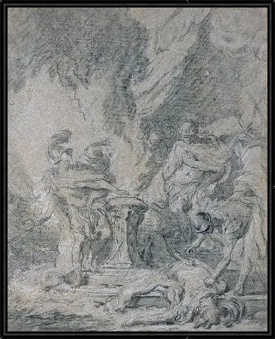 Картина Муций Сцевола кладет руку в огонь