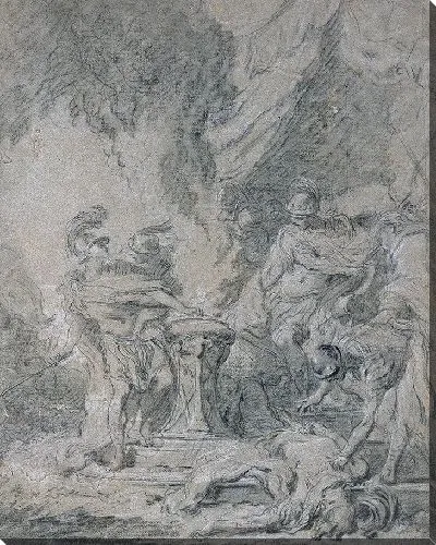 Картина Муций Сцевола кладет руку в огонь