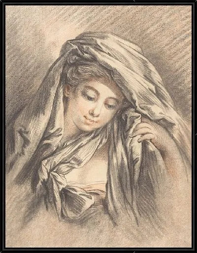 Картина Молодая женщина с покрытой головой