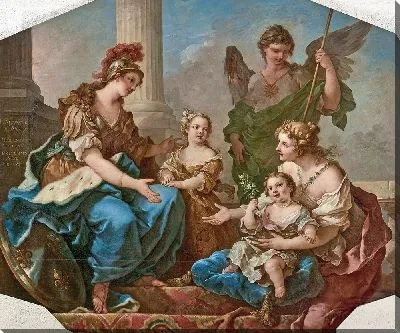 Картина Молодость и добродетель, преподносящие Франции двух принцесс, или мадам Аделаида и мадам Виктория