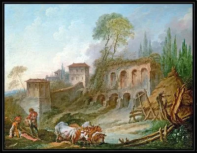 Картина Воображаемый пейзаж с Палатинским холмом из Кампо Ваччино