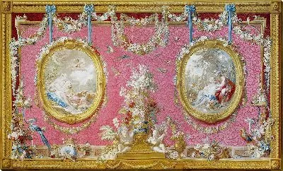 Гобелен: Юпитер, превратившийся в Диану, чтобы воспользоваться Каллисто с Вертумном и Помоной, из серии «Палаты Франсуа Буше»