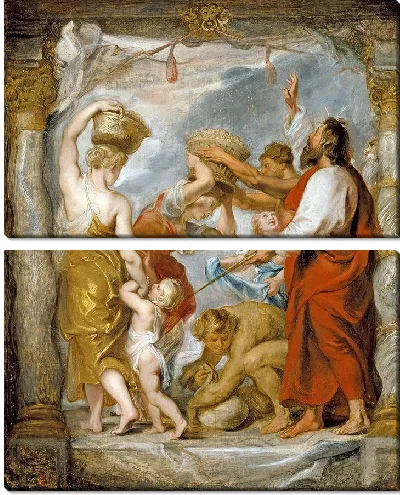 Картина Израильтяне собирают манну в пустыне