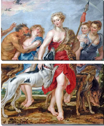 Картина Диана и ее нимфы отправляются на охоту