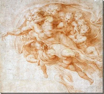 Картина Бог-Отец, поддерживаемый ангелами