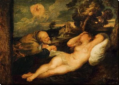 Картина За Анжеликой шпионит отшельник