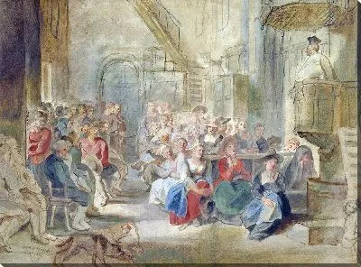 Картина Проповедь в деревенской церкви