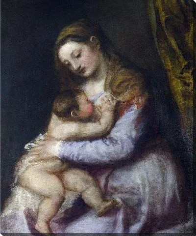 Картина Богородица, кормящая Младенца Христа