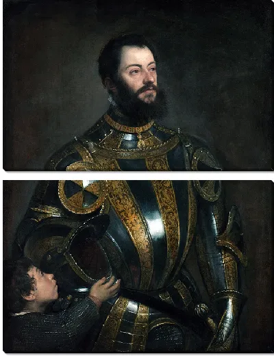 Картина Портрет Альфонсо д'Авалоса, маркиза Васто, в доспехах с пажем