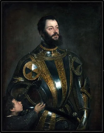 Картина Портрет Альфонсо д'Авалоса, маркиза Васто, в доспехах с пажем