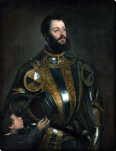 Картина Портрет Альфонсо д'Авалоса, маркиза Васто, в доспехах с пажем