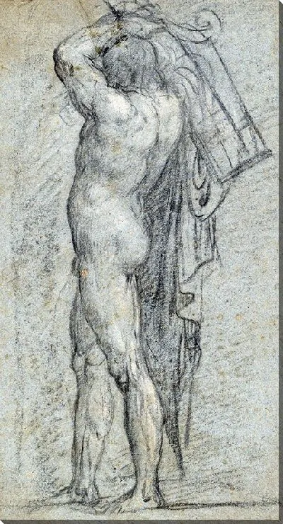 Картина Обнаженный мужчина с рулем на плече