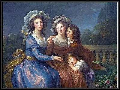 Маркиза де Пезе и маркиза де Руже с сыновьями Алексисом и Адрианом