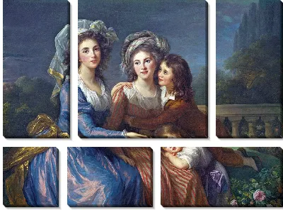 Маркиза де Пезе и маркиза де Руже с сыновьями Алексисом и Адрианом