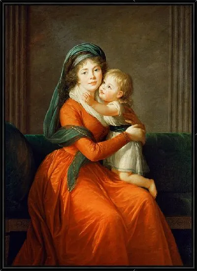 Картина Портрет княгини Александры Голицыной с сыном Петром.