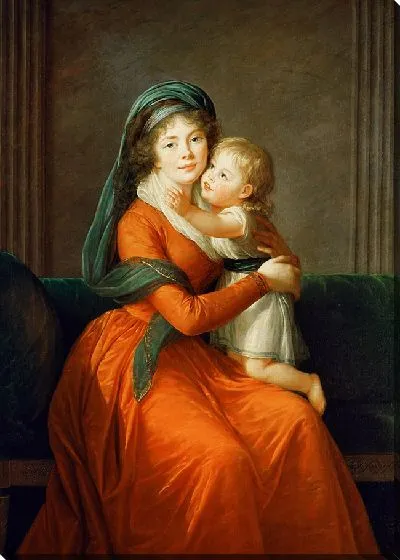 Картина Портрет княгини Александры Голицыной с сыном Петром.