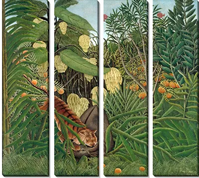 Картина Бой Тигра и Буйвола