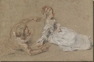 Лежащий мужчина и женщина, сидящая на земле