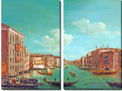 Картина Большой канал в Венеции в день регаты с Палаццо Бальби и Палаццо Фоскари