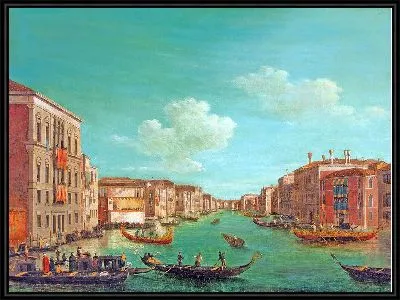 Картина Большой канал в Венеции в день регаты с Палаццо Бальби и Палаццо Фоскари