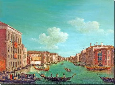 Картина Большой канал в Венеции в день регаты с Палаццо Бальби и Палаццо Фоскари