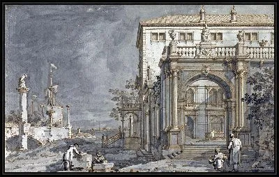 Картина Каприччио Дворец с двориком у лагуны