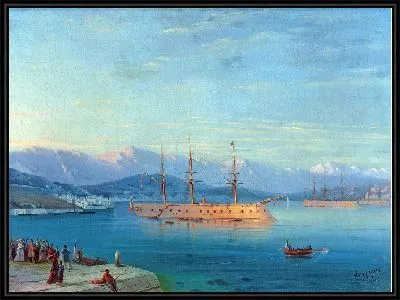 Картина Французские корабли, идущие из Черного моря (1871 г.)