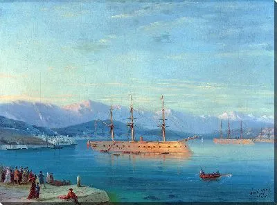 Картина Французские корабли, идущие из Черного моря (1871 г.)