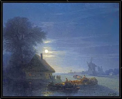 Картина Украинский пейзаж ночью (1870)