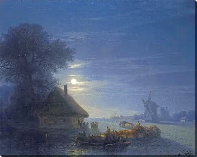 Картина Украинский пейзаж ночью (1870)