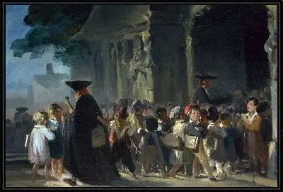 Картина Дети в дверях церкви (Children at a Church Door)