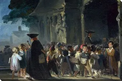 Картина Дети в дверях церкви (Children at a Church Door)